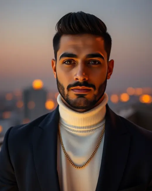 The same AI actor in a golden-hour campaign post