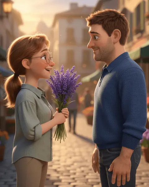 AI generated animated couple scene