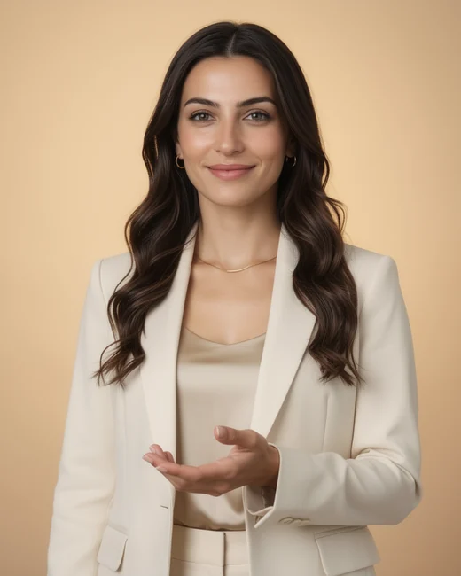 AI talent Layla in the finished launch reel — on-brand AI video from MeetNour